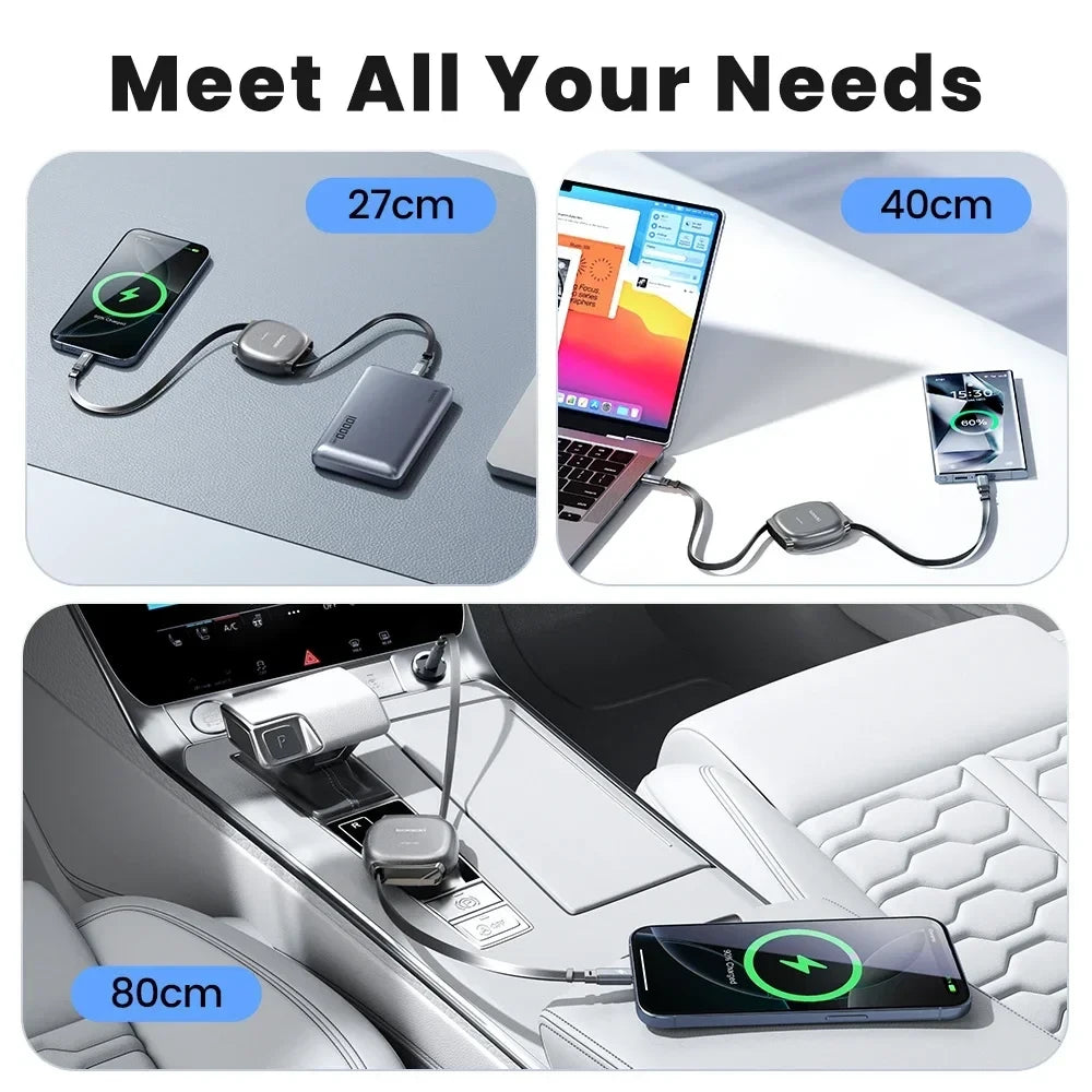 Retractable USB-C Fast Charging Cable